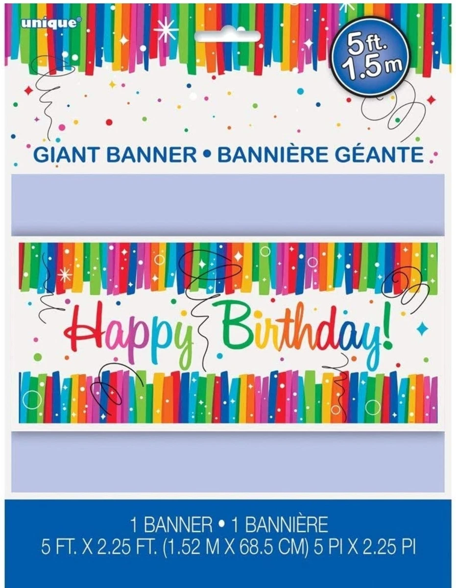 Unique 5 ft/1.5 m Happy Birthday Giant Banner New | eBay