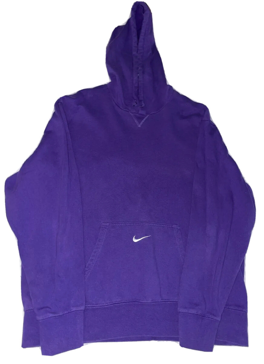 Vintage Nike Hoodie Center Swoosh Grape Purple Hoodie (Size XL
