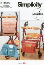 Simplicity R11695 Wheeled Walker Bags, Covers & Basket Liners UNCUT S9725