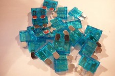 20 x 15 amp STANDARD CAR BLADE FUSES 15A BLUE BLADE AUTO FUSES (20 PACK)