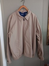 Chaps Jacket Coat Mens Size XL Tan Zip Up Pockets Windbreaker