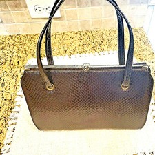 VINTAGE Dark Brown Naturalizer Snake Skin Look Purse