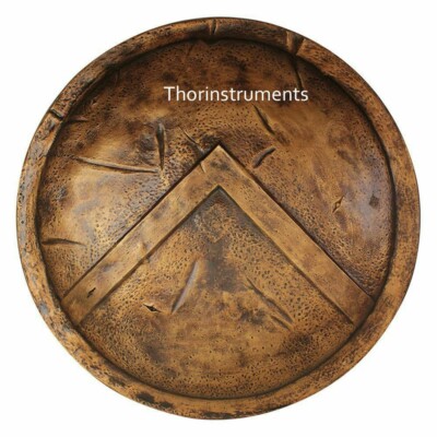 24'' Christmas Antique Brass Finish 300 Spartan Greek Medieval Battle Shield