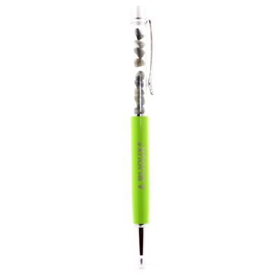 stones And Minerals. Labradorite Mineral Pen From Finland. Apple Green Color.