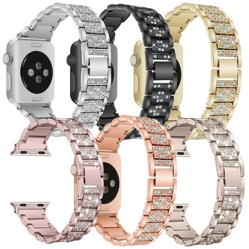 Diamante Acero Inoxidable Banda Correa Estuche Cubierta Set para Apple iWatch 7 6 5 43 - Imagen 10 de 17