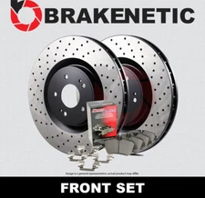 FRONT BRAKENETIC Premium Drilled Brake Rotors + Ceramic Pads 342mm 55.35164.21