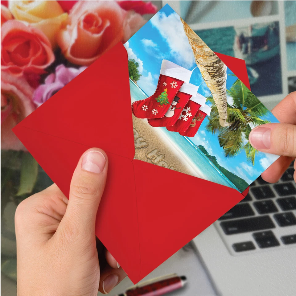 12 tarjetas de Navidad (1 diseño, 12 tarjetas) - Season's Beachin' B6651JXSG Foto 4 de 4