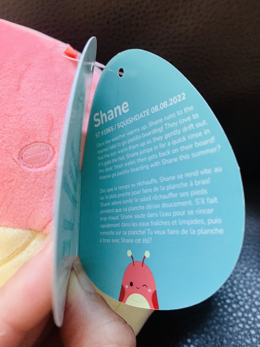 Squishmallow 7-8” Shane Grasshopper RARE SILVER TAG Insect Plush