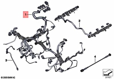 Genuine BMW F07 F10 F12 F13 550i 550iX 650i Engine Wiring Harness 