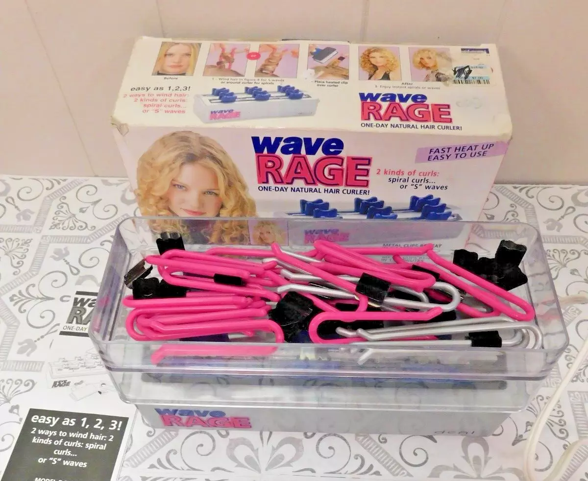 Wave Rage Spiral Curls Waves Styling DC300 Hair Curler Hot Rollers