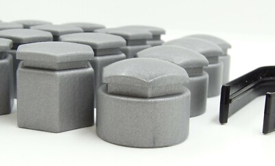20x Grey Alloy Wheel Nut Bolt Covers For Audi Q7 2006-2015 - Locking Cap Set