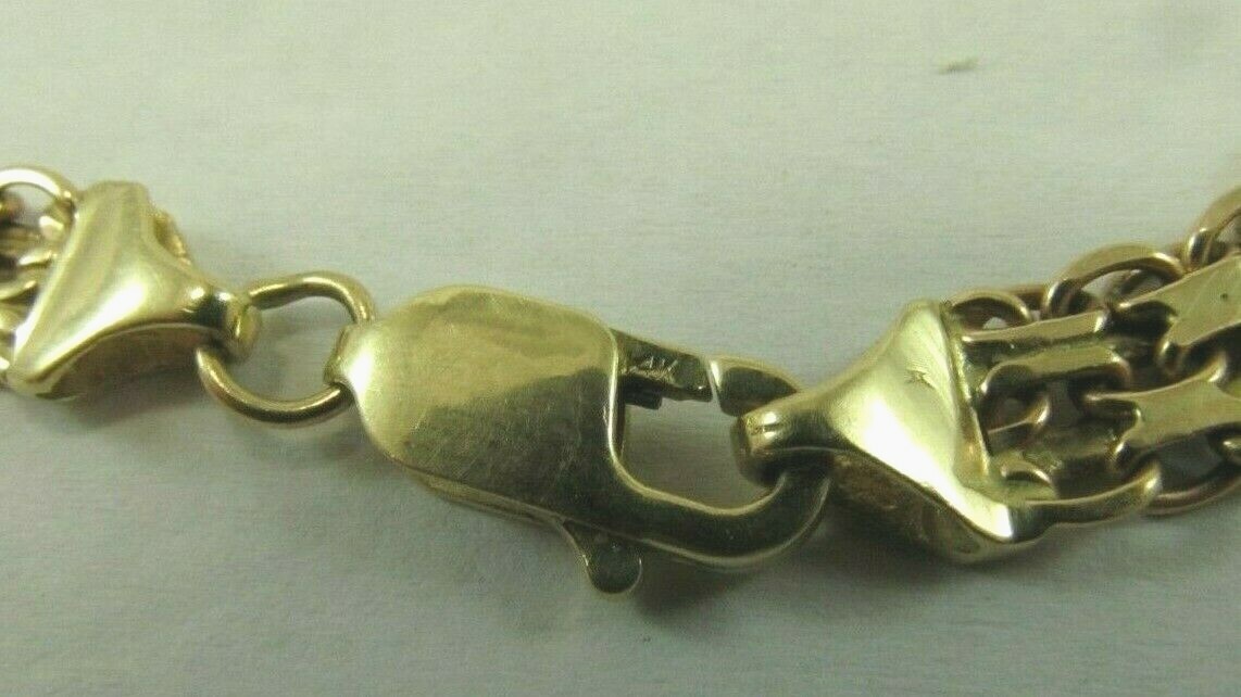 14K Solid Yellow Custom Link Designer Bracelet 7.… - image 7