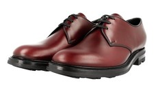 PRADA Leather Dress Shoes WELT SEWN Double Sole Burgundy NEW -  US 10 EU 43