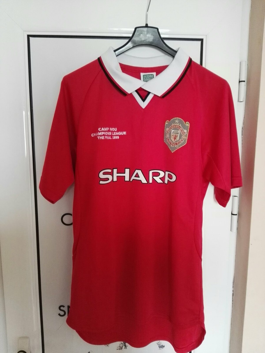 Retro Manchester United Away football 1999 score draw Size L