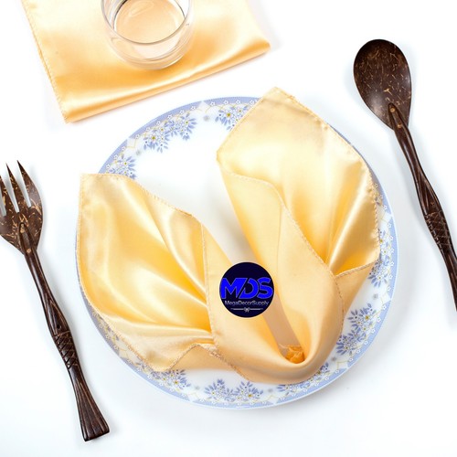 Serviettes de table carrées en satin 12 pouces/20 pouces mouchoir fête de mariage - LIVRAISON GRATUITE - Photo 38/45