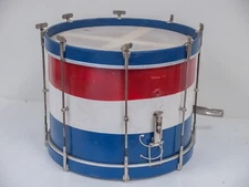 1930s - Ludwig 12" x 15" Parade Marching Snare Drum Painted Red White & Blue
