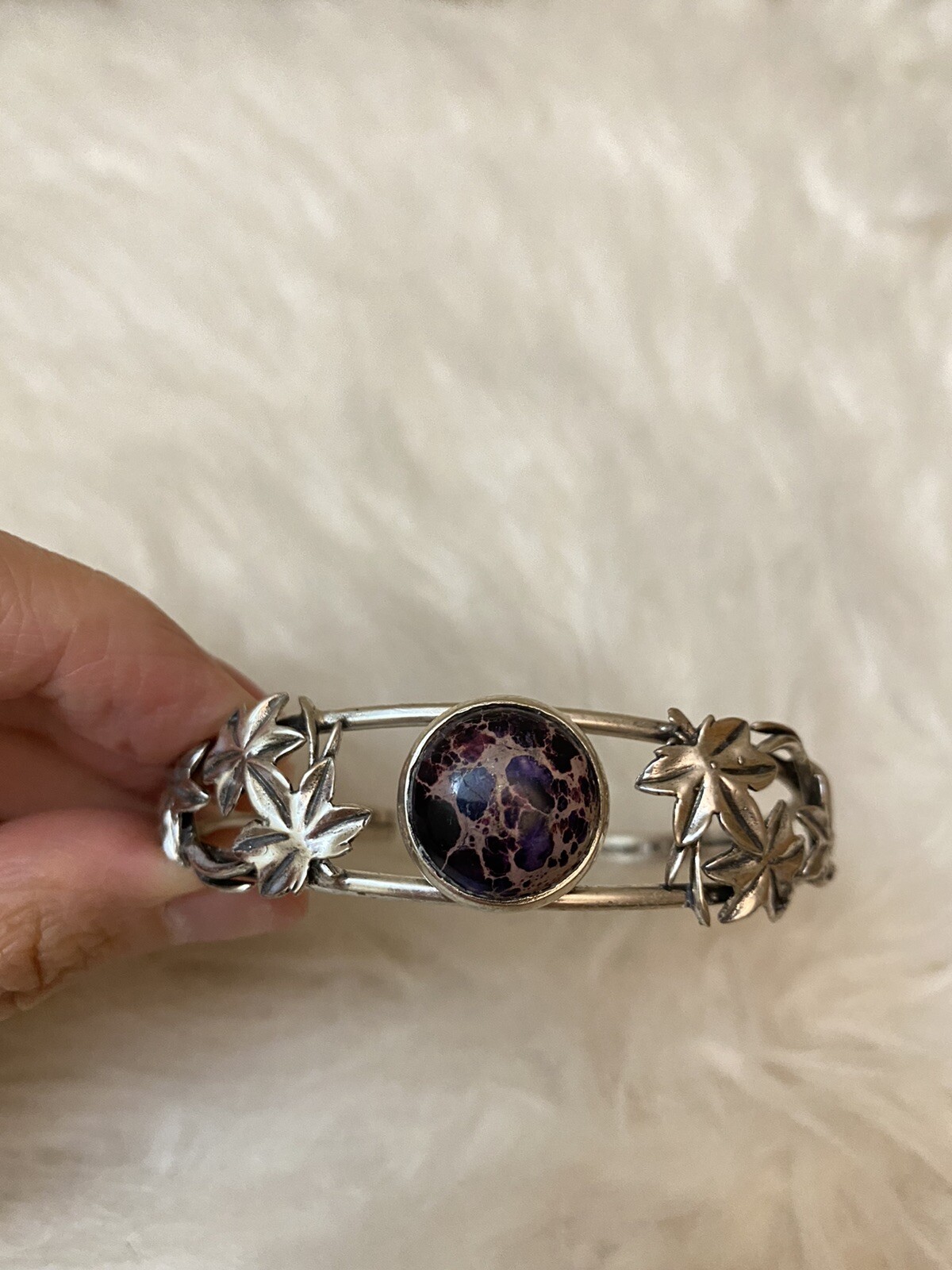 925 Sterling Silver Adjustable Cuff Bracelet With… - image 2