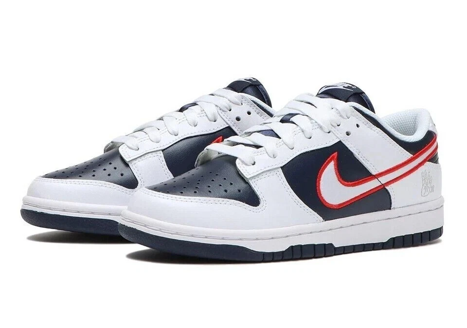Nike Dunk Low White Obsidian Varsity Red for sale | eBay