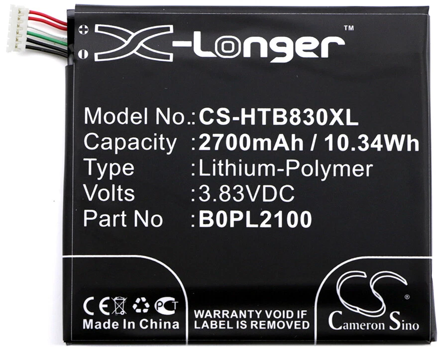 Batería Li-Polímero para HTC B3 B830x Butterfly 3 3.83V 2700mAh Foto 3 de 4