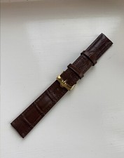 NEW 20mm FOR OMEGA Brown Leather Strap Band Gold Plated Colour Buckle  Tools