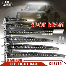 Curved 20"26"32"38"44"50" Slim LED Work Light Bar Spot Flood offroad Driving SUV