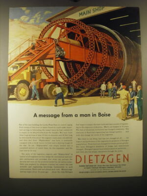 1953 Eugene Dietzgen Co. Ad - A message from a man in Boise