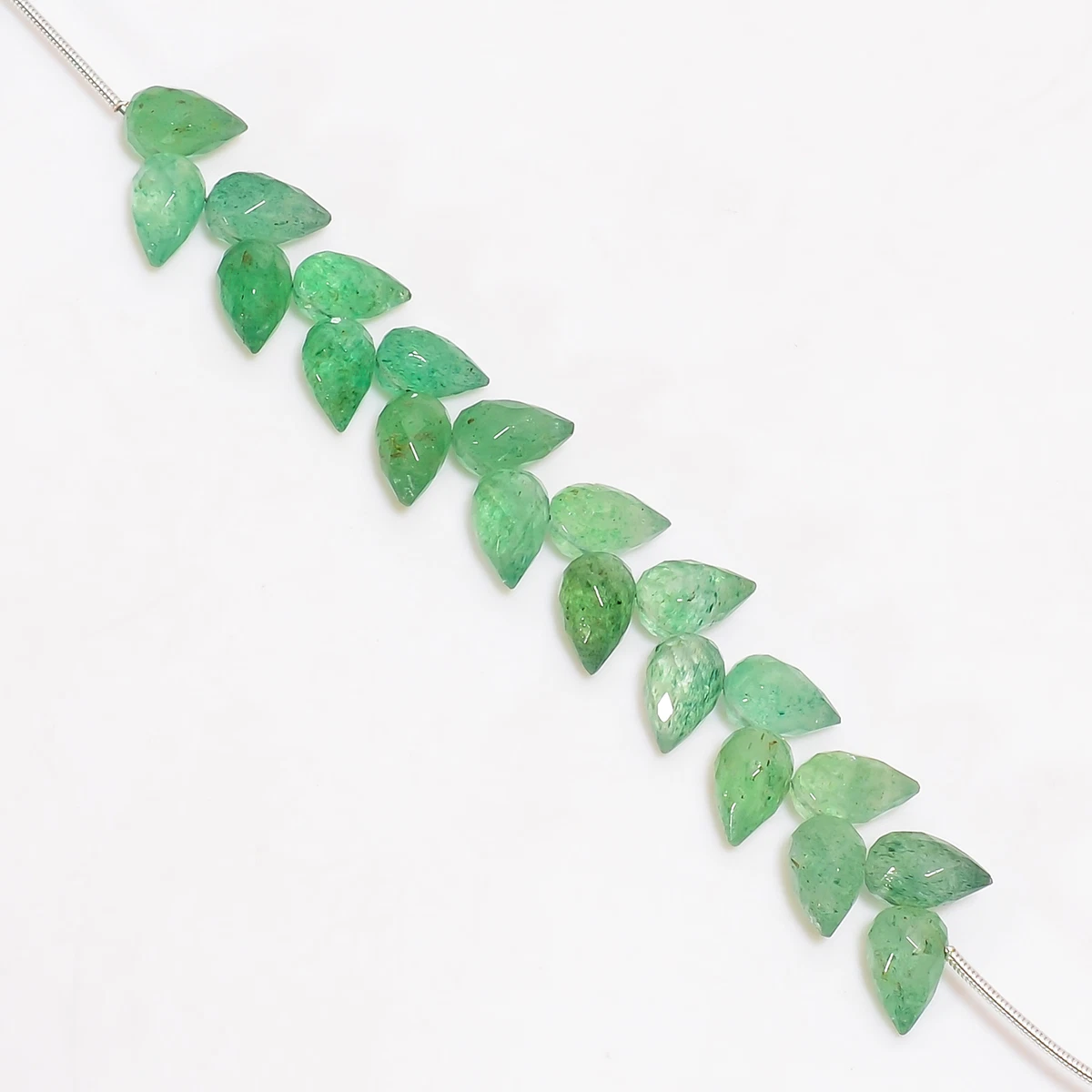 Natural Green Aventurine Gemstone Teardrop Faceted Beads 10X6mm Strand 18-22 Pcs