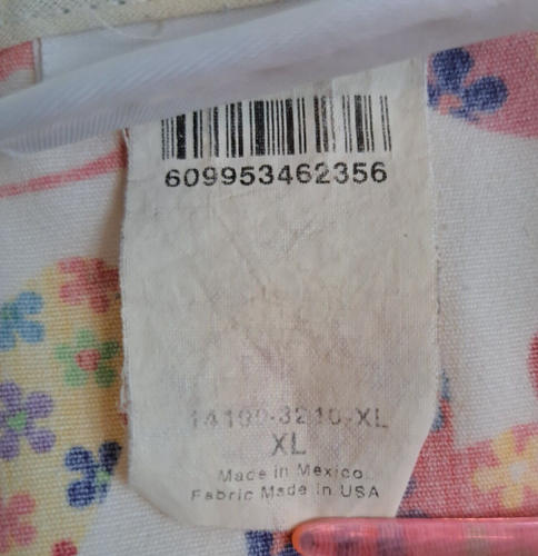 0803 - Scrub top colorato vintage Apple Life XL bianco floreale amore cuore - Foto 6 di 18