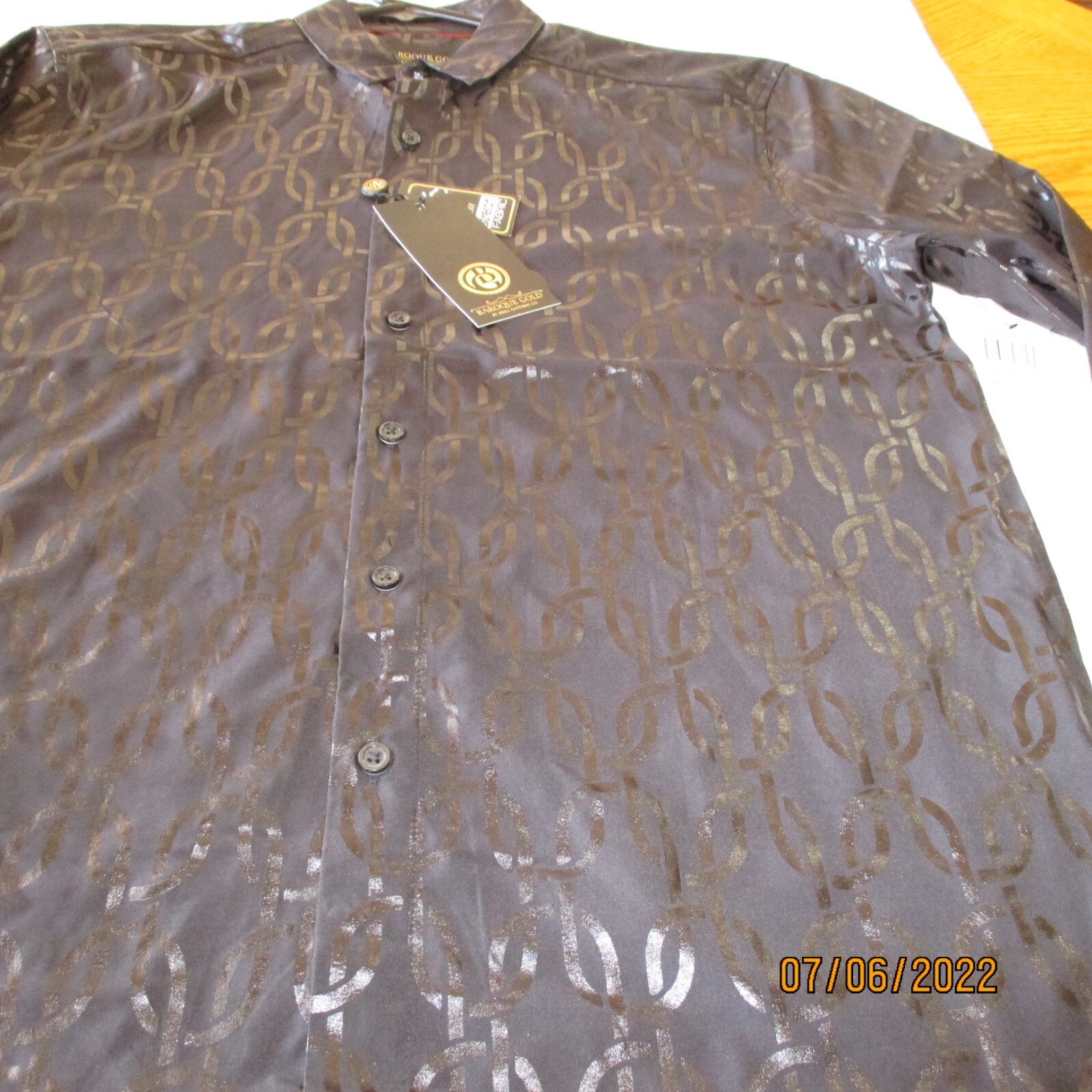 BAROQUE GOLD by Drill Clothing Co Elegant BLACK Silver Metallic SHIRT