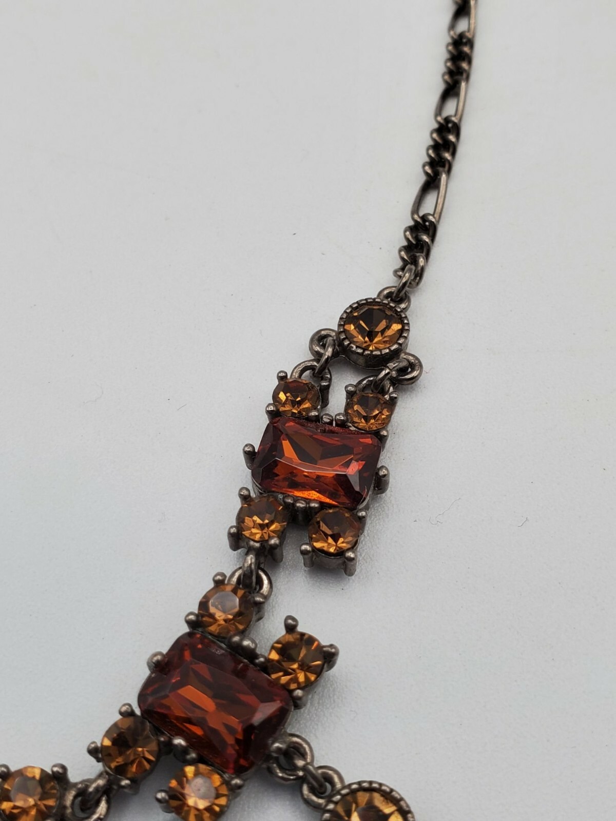 Multi shape Rhinestone dangle drop chain necklace… - image 8