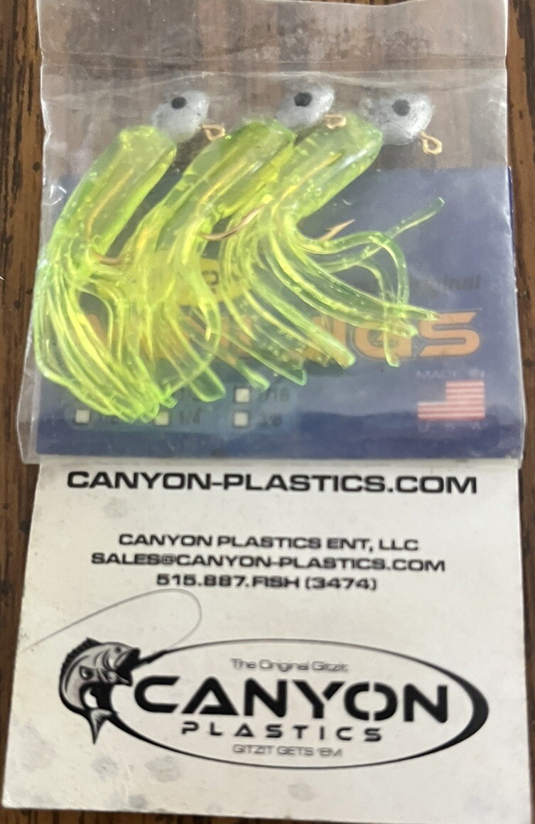 canyon plastics fishing lures Canyon Plastics Mini Jigs 1/32 Chartreuse 3 Pack