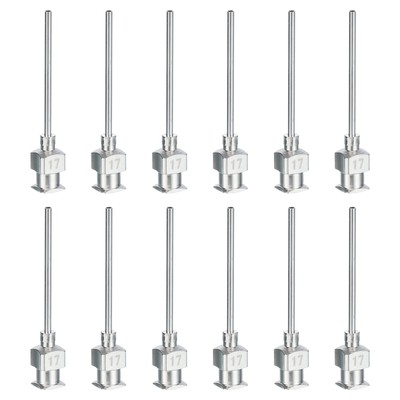 12 Pcs 17G 1 Inch Blunt Tip Dispensing Needle for Refilling Liquid Inks