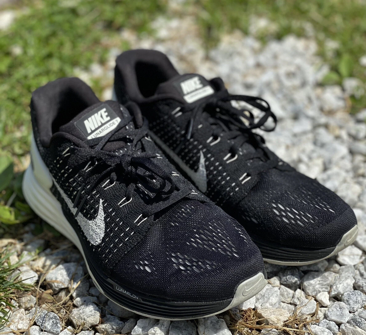 Nike LunarGlide 7 Running Shoes Black White US 10 Sneakers 747356 | eBay