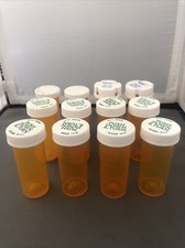 RX Bottles Art Craft Travel Storage Organizing - 12 Prescription Container Set C