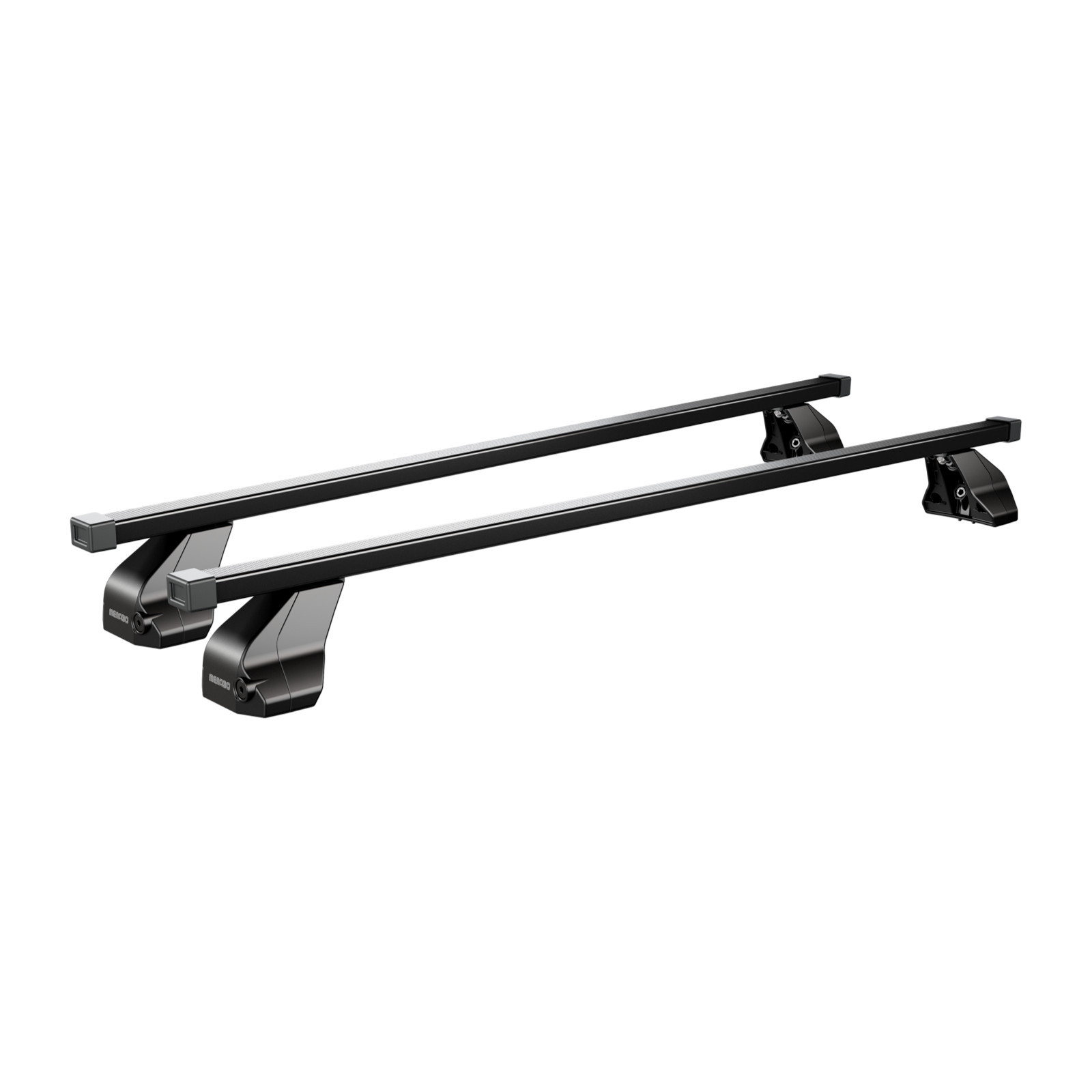 Barres de toit Menabo Omega noires en acier robuste ajustées pour Classe C berline - 3