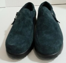 Dr Scholls Side Zip Loafer Suede Double Air Pillow Insoles ECR-FP Womens Sz 7W