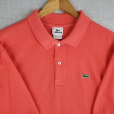 LACOSTE Size 2XL Mens Polo Sport Shirt Dark Salmon Cotton Short Sleeve Golf 8