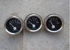 2 52mm Electrical Oil Pressure Oil Temp Volt -black Chrome