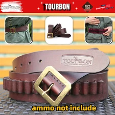 TOURBON Leather .44/45Mag Cartridges Rifle Ammo Belt Revolver Holster Carry Belt