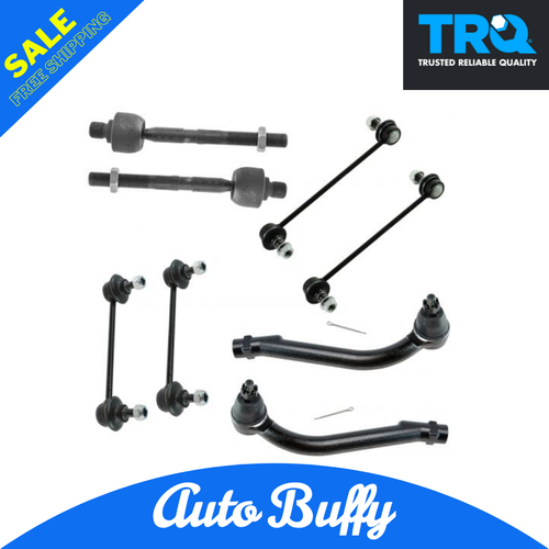 TRQ 8 Piece Kit Tie Rod End Sway Bar End Link LH RH for Hyundai Elantra