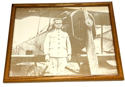 Rare 1920s Alfred A. Cunningham First Marine Corps Aviator Photo In Glass Frame