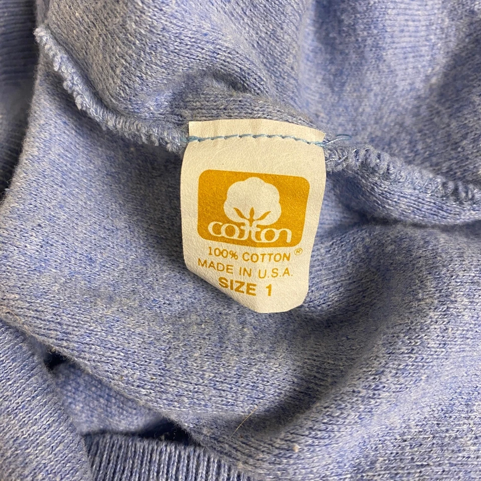 Vestido tejido vintage Joan Vass EE. UU. azul talla 1 (8-10) algodón a rayas con bolsillos Foto 4 de 4