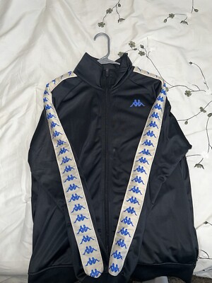 Kappa blue and white tracksuit zip-up top. 