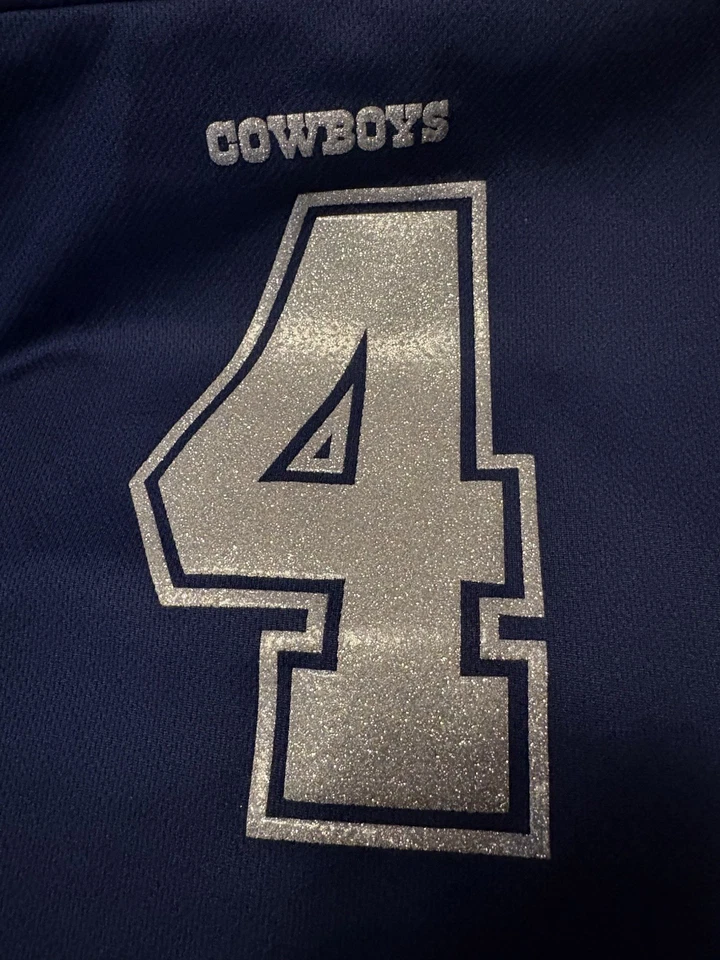 Camiseta Vaqueros Niños/Niñas Talla XS PRESCOTT con Letras Brillantes y Números Foto 3 de 4