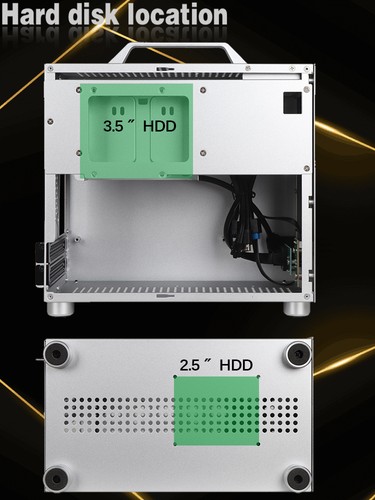 SKTC A17 Mini-ITX Case Supports SFX PSU&210mm GPU Triple Storage 0.8mm SPCC Stee - Afbeelding 23 van 26