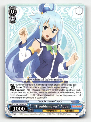 Troublemaker Aqua #KS/W75-074 Konosuba Re:Edit Weiss Schwarz Japanese