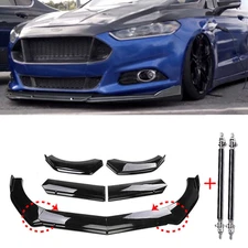 For Ford Fiesta ST/SE Front Bumper Lip Splitter Spoiler Glossy Black Body Kit