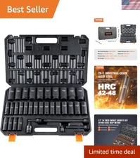 Brand New Impact Socket Set, 34PCS, Metric, 6 Point, Cr-MO Steel, Storage Case