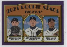 2021 Topps Heritage Hot Box Chrome Purple Refractor Beau Burrows Rony Garcia u5u