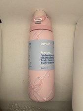New Owala Sugar Plum Fairy 32 oz Free Sip Stainless Steel Water Bottle Bows